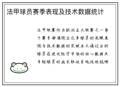 法甲球员赛季表现及技术数据统计